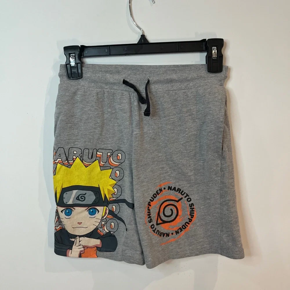 Naruto Shippuden Collection Gray Graphic Sweat Shorts Boys Large Viz Media - 115